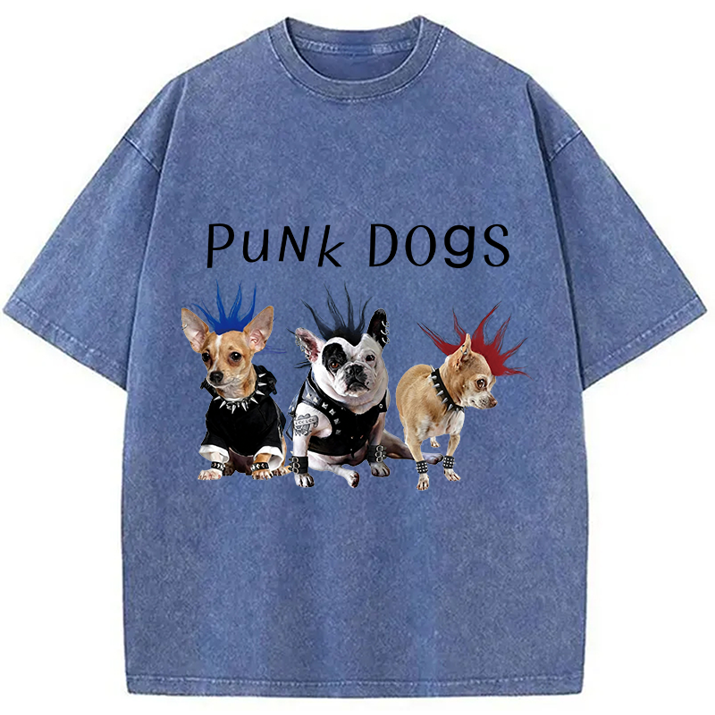 Modecanvas Punk Dogs DTG Printing Washed T-Shirt