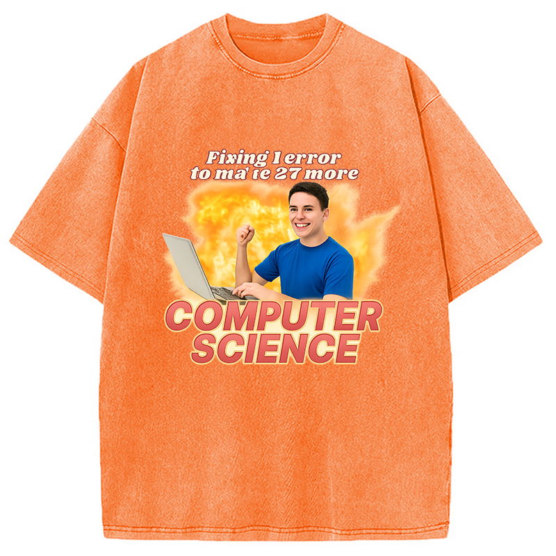 Modecanvas Computer Science Error Meme Washed T-Shirt