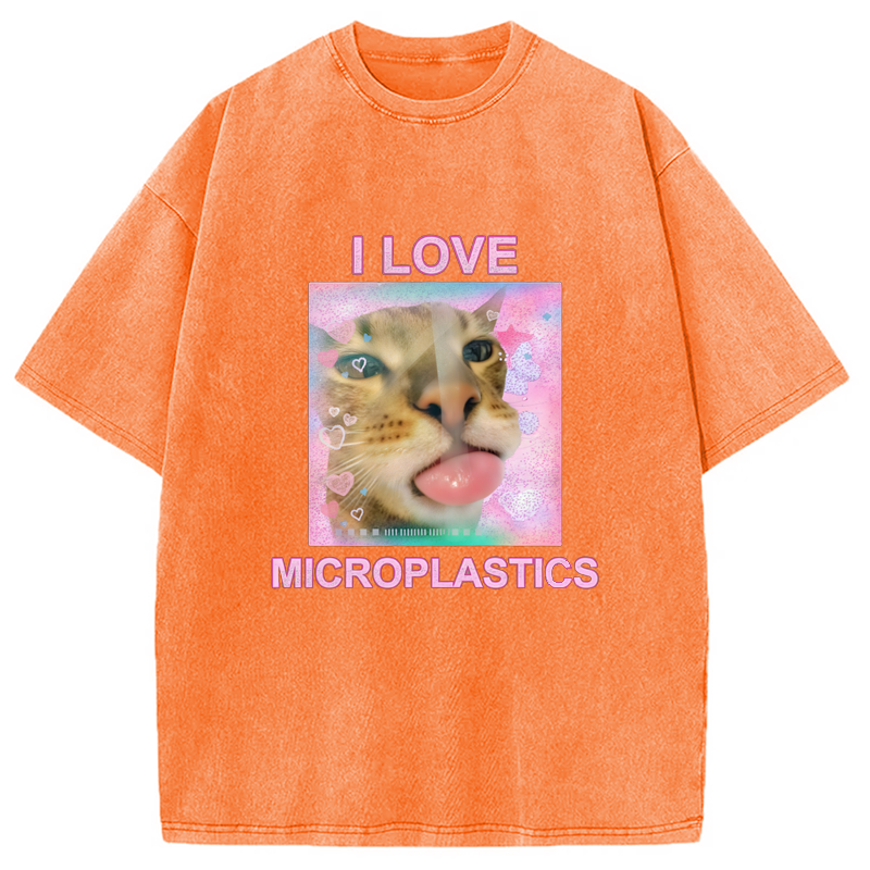 Modecanvas I Love Microplastics Washed T-Shirt