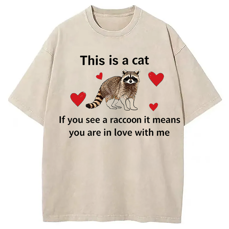 Modecanvas If You See A Raccoon DTG Printing Washed T-Shirt