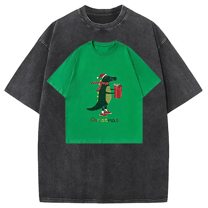 Modecanvas Gift Crocodile Shirt Of DTG Printing Washed T-Shirt