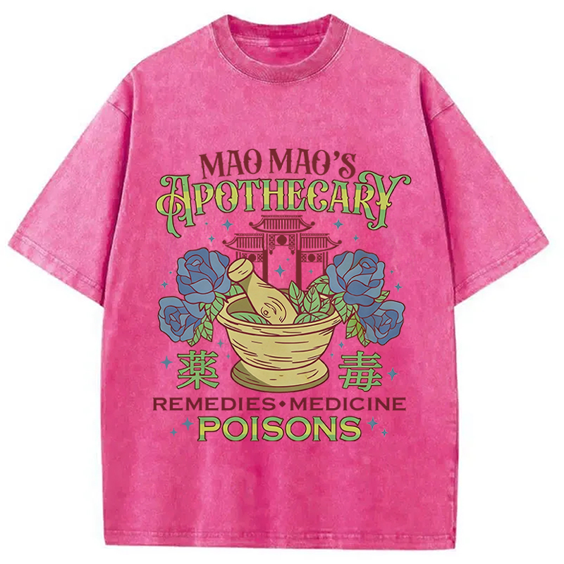 Modecanvas Apothecary Poisons DTG Printing Washed T-Shirt