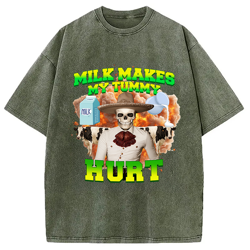 Modecanvas Lactose Intolerance Meme Washed T-Shirt
