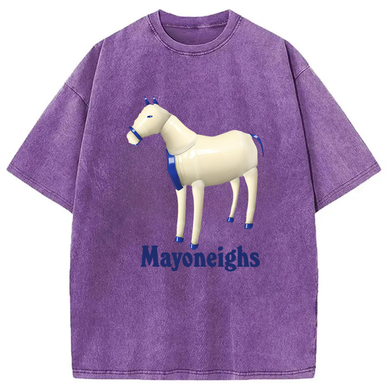 Modecanvas Mayoneighs Horse Washed T-Shirt