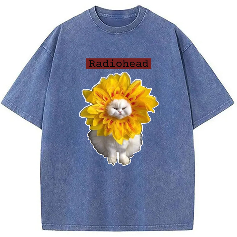 Modecanvas Radiohead Cat Washed T-Shirt