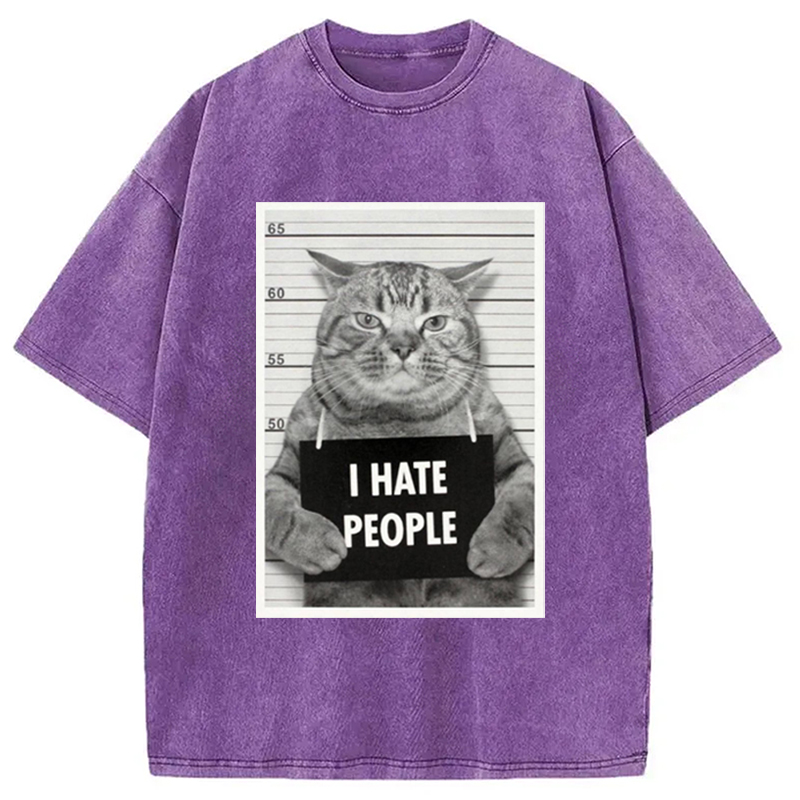 Modecanvas I Hate People Washed T-Shirt
