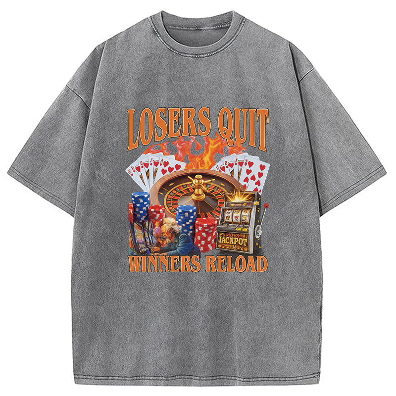 Modecanvas Funny Gambling Washed T-Shirt