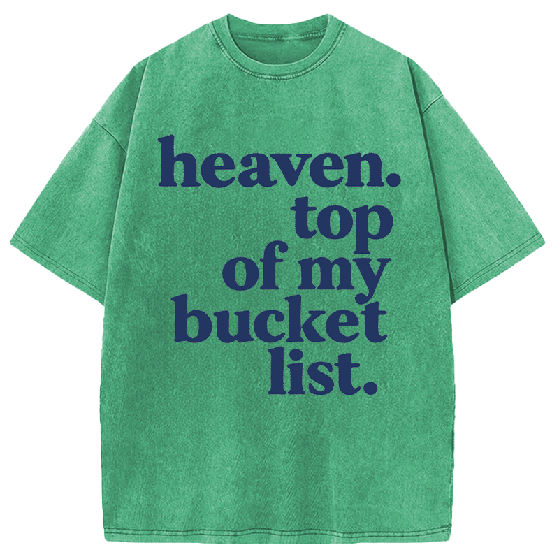 Modecanvas Heaven Bucket List DTG Printing Washed T-Shirt