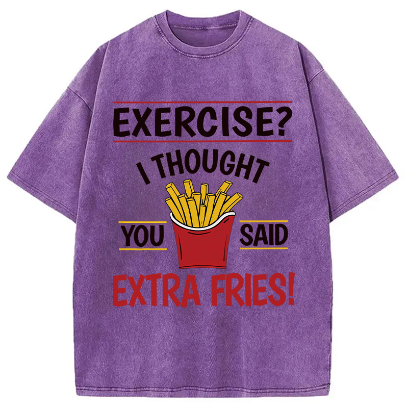 Modecanvas Funny Exercise Meme Washed T-Shirt