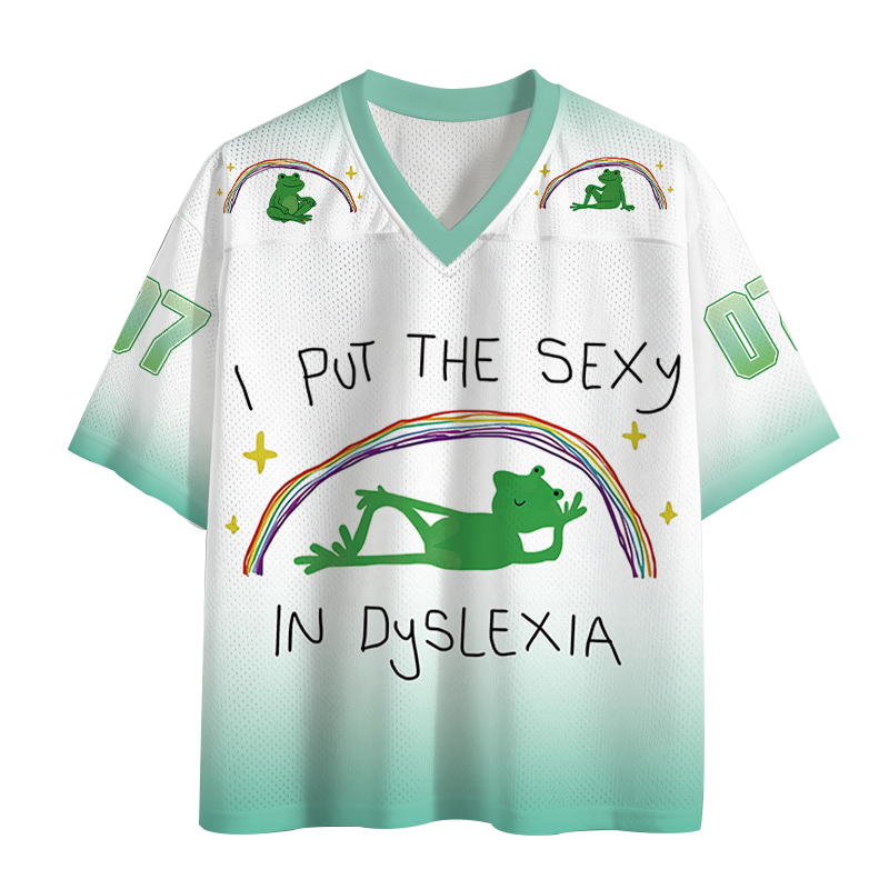 Modecanvas I Put The Sexy In Dyslexia Frog Meme Mesh Jersey-modecanvas