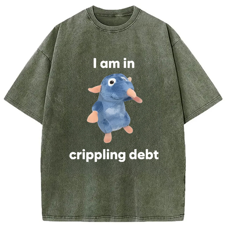 Modecanvas I Am in Crippling Debt Washed T-Shirt