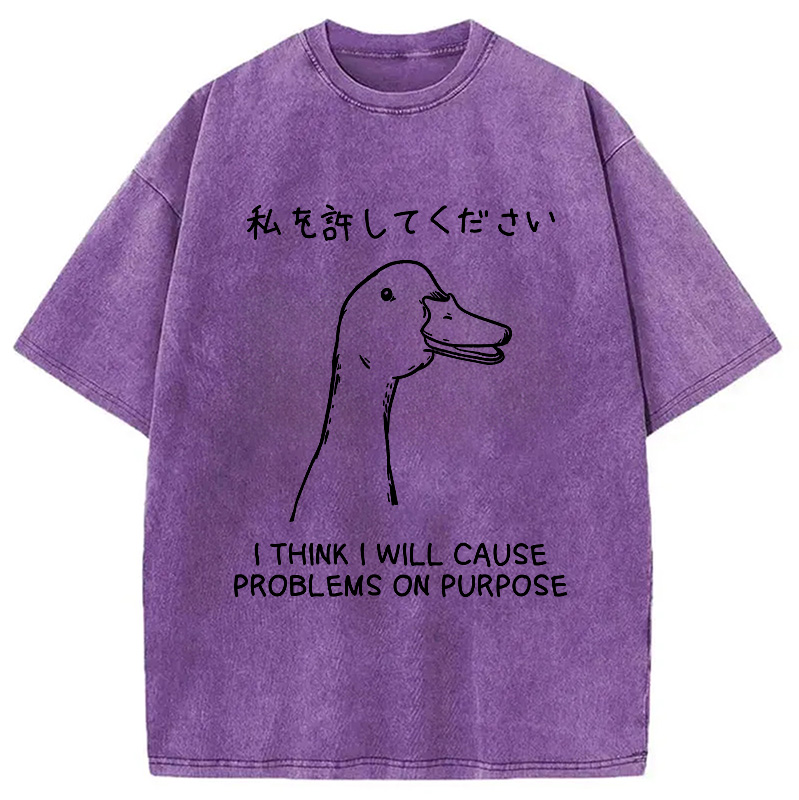 Modecanvas Stupid Goose Funny Japan Washed T-Shirt