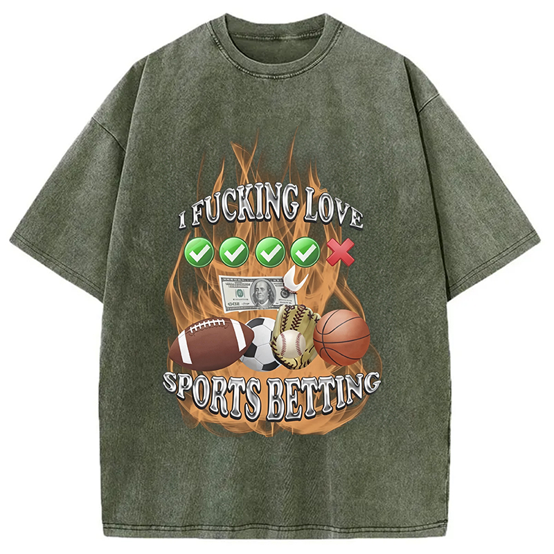 Modecanvas Sports Betting DTG Printing Washed T-Shirt