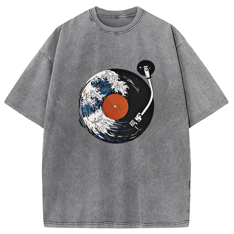 Modecanvas Japanese Hokusai The Great Wave Washed T-Shirt