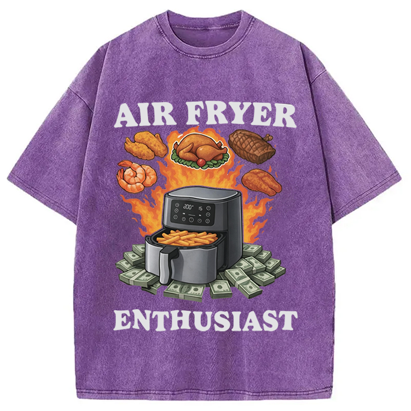 Modecanvas Air Fryer Enthusiast DTG Printing Washed T-Shirt