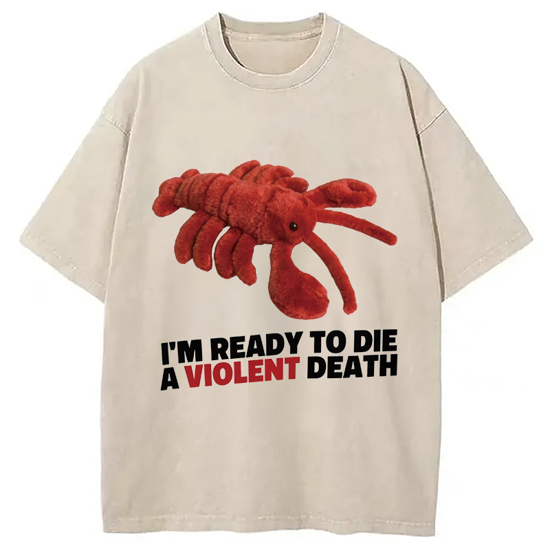 Modecanvas Bye Bye Lobster DTG Printing Washed T-Shirt