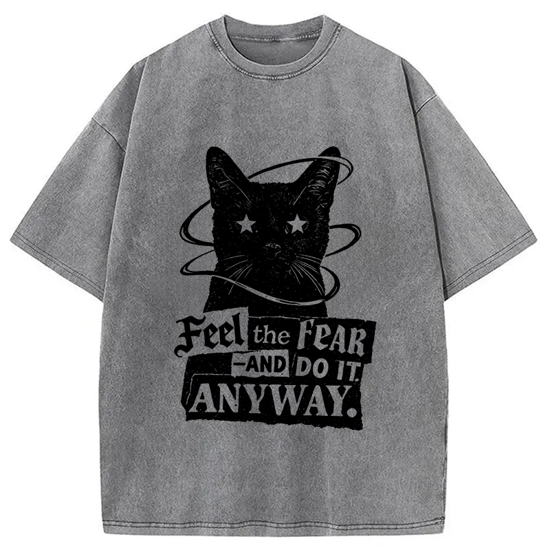 Modecanvas Defiant Whisker Existential Smoke DTG Printing Washed T-Shirt
