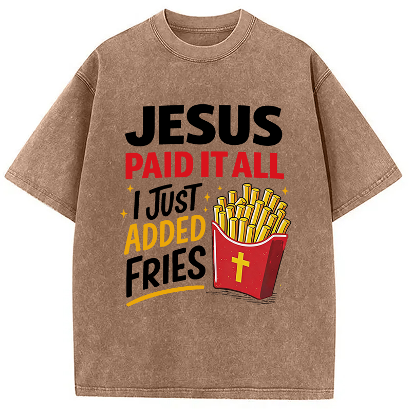 Modecanvas Jesus Paid It All DTG Printing Washed T-Shirt