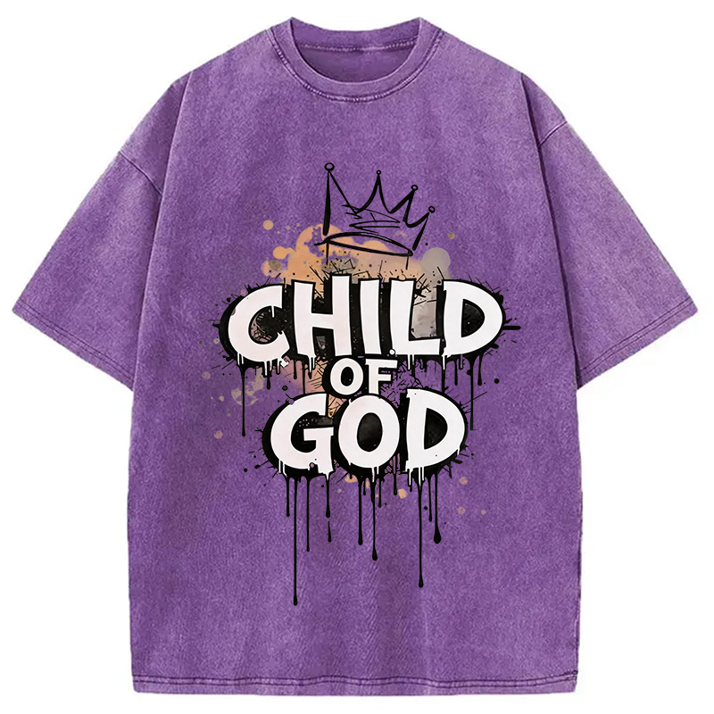 Modecanvas Child Of God DTG Printing Washed T-Shirt