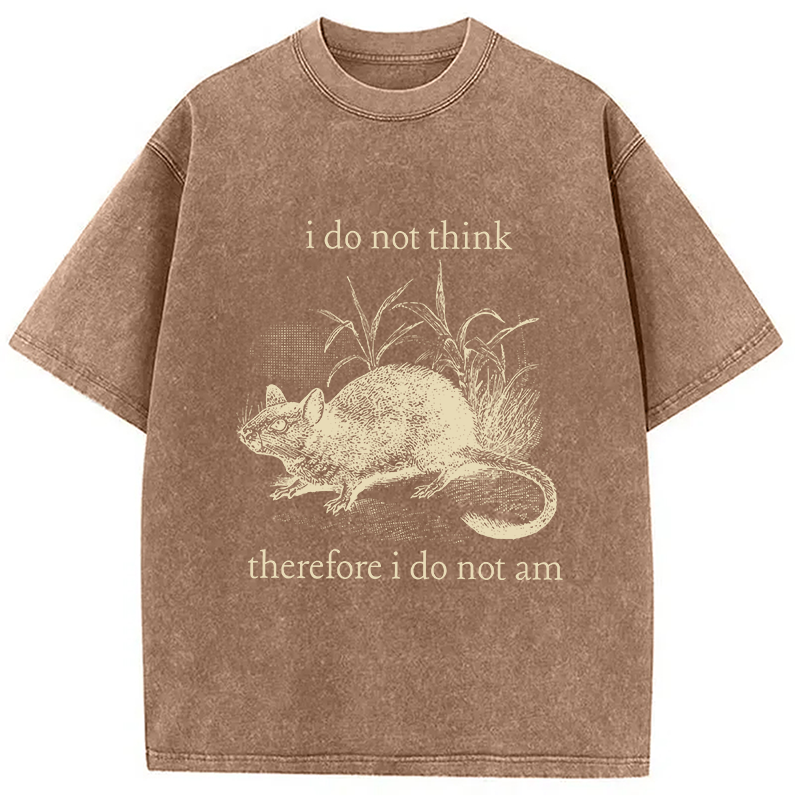 Modecanvas Funny Rat Meme DTG Printing Washed T-Shirt