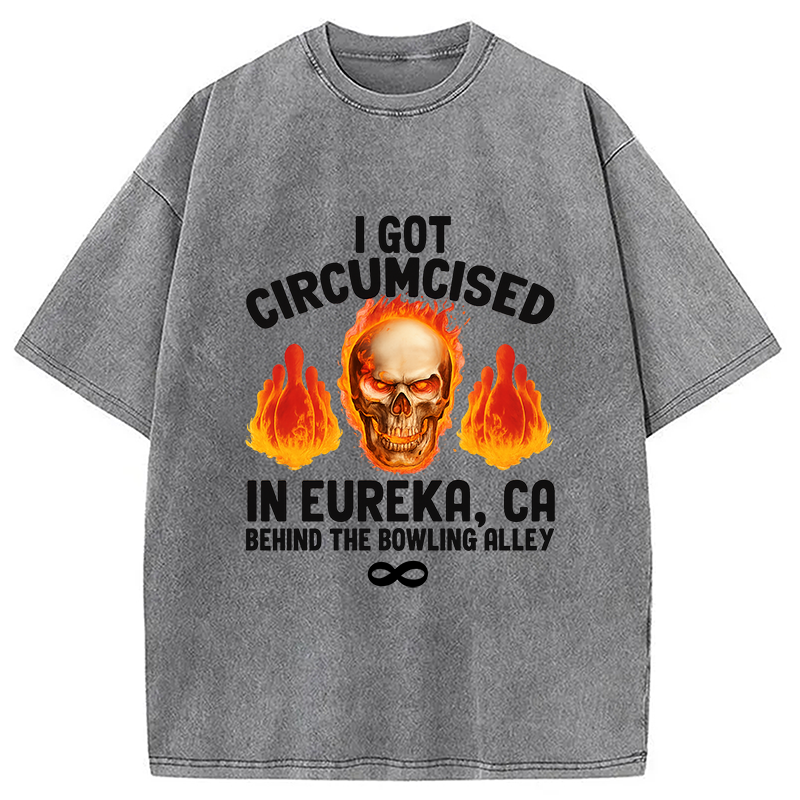 Modecanvas Circumcised Bowling Oddly Funny Meme Washed T-Shirt