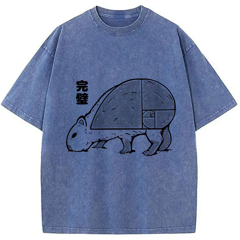Modecanvas Capy Perfect Butt DTG Printing Washed T-Shirt