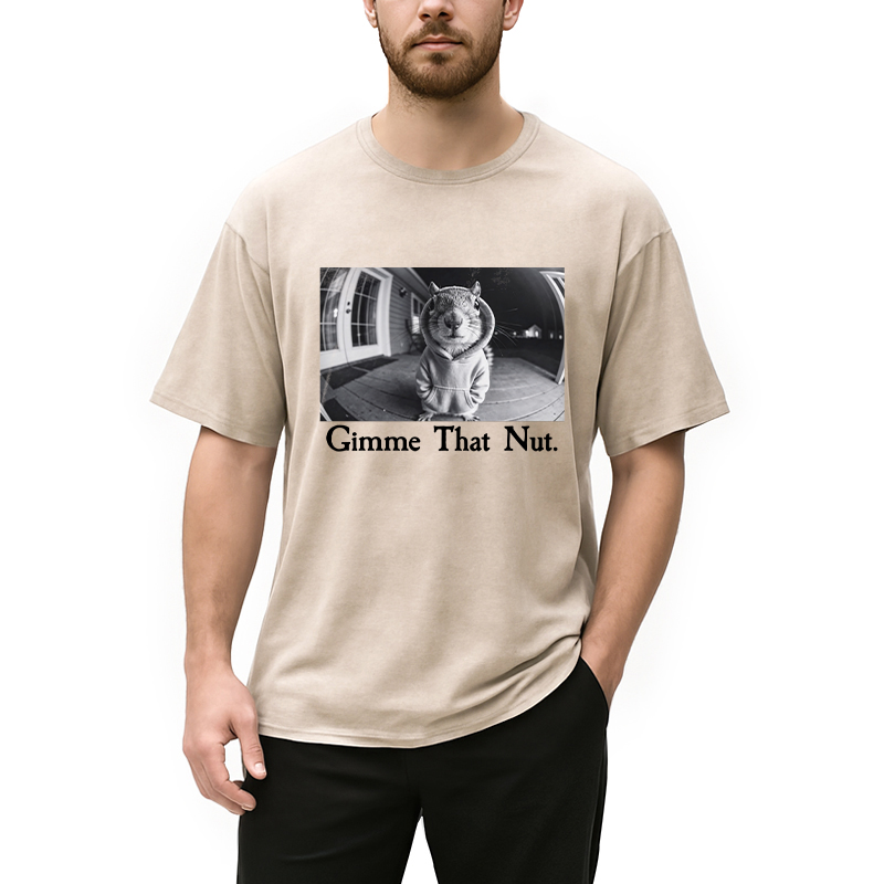 Modecanvas Gimme That Nut DTG Printing Washed T-Shirt