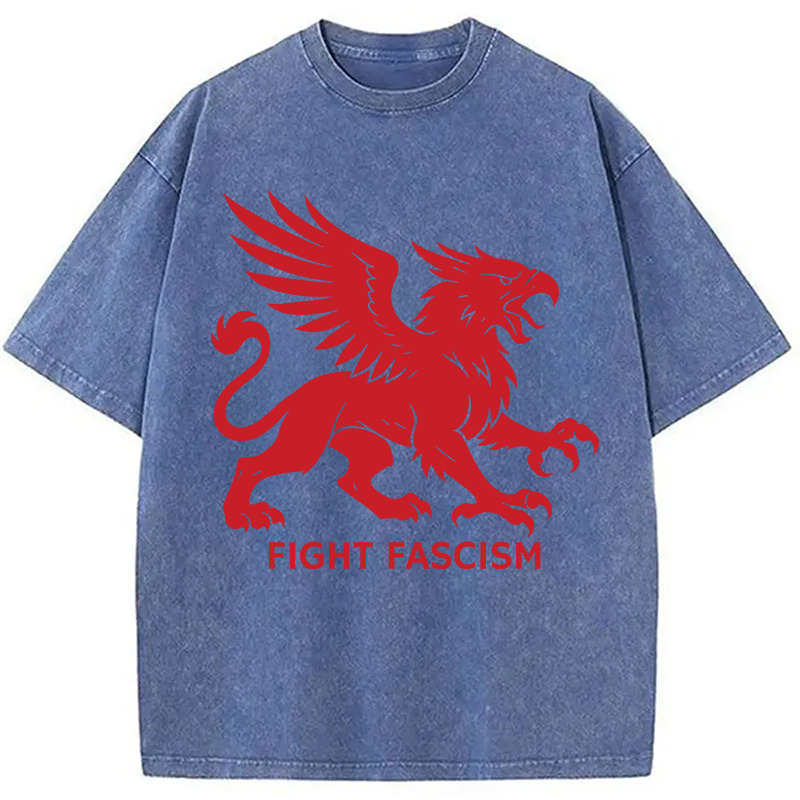 Modecanvas Fight Fascism DTG Printing Washed T-Shirt