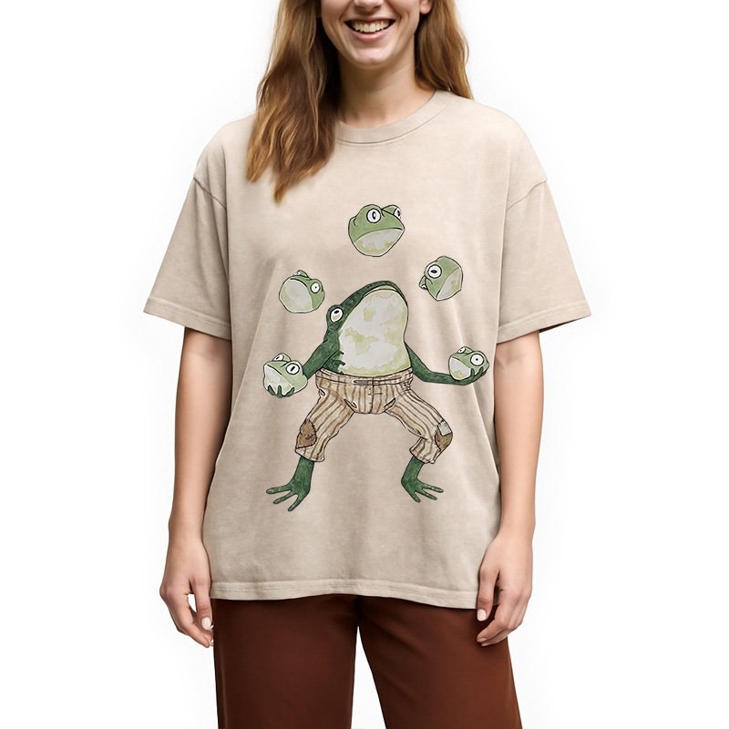 Modecanvas Frog Acrobatic Master Washed T-Shirt