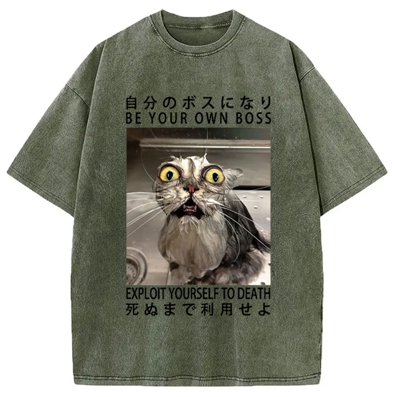 Modecanvas Be Your Own Boss Washed T-Shirt