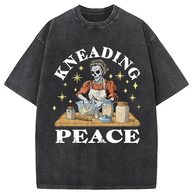 Modecanvas Kneading Peace DTG Printing Washed T-Shirt