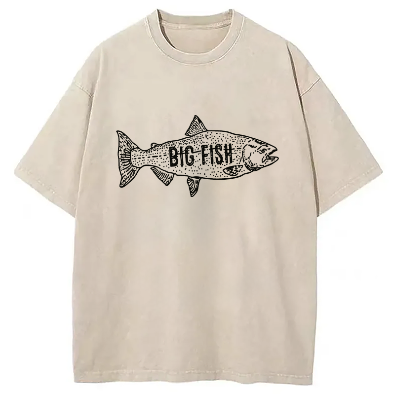 Modecanvas Big Fish DTG Printing Washed T-Shirt