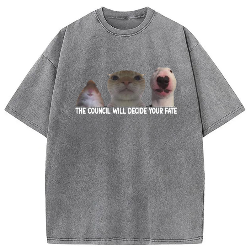 Modecanvas The Council Will Become Your Fate Meme Washed T-Shirt