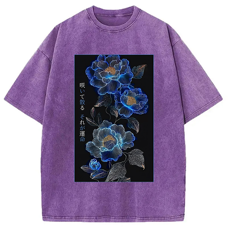 Modecanvas The Sea Of Flowers In The Darkness Washed T-Shirt