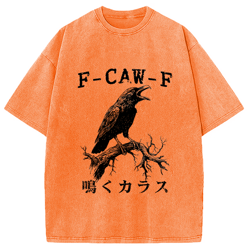Modecanvas Funny Crow Call Washed T-Shirt