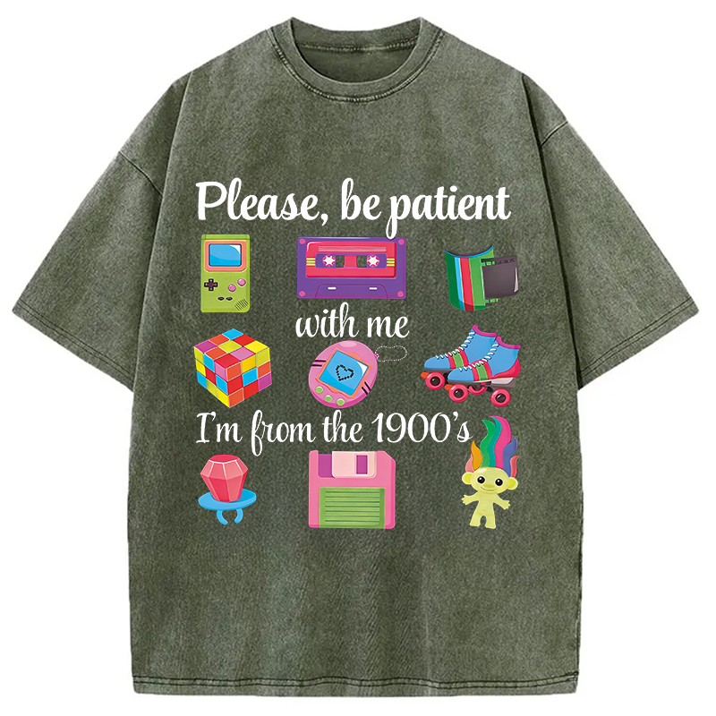 Modecanvas Please Be Patient Washed T-Shirt-modecanvas