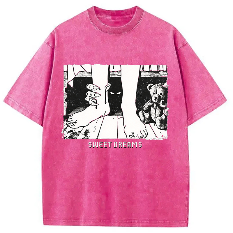 Modecanvas Monster Under The Bed DTG Printing Washed T-Shirt