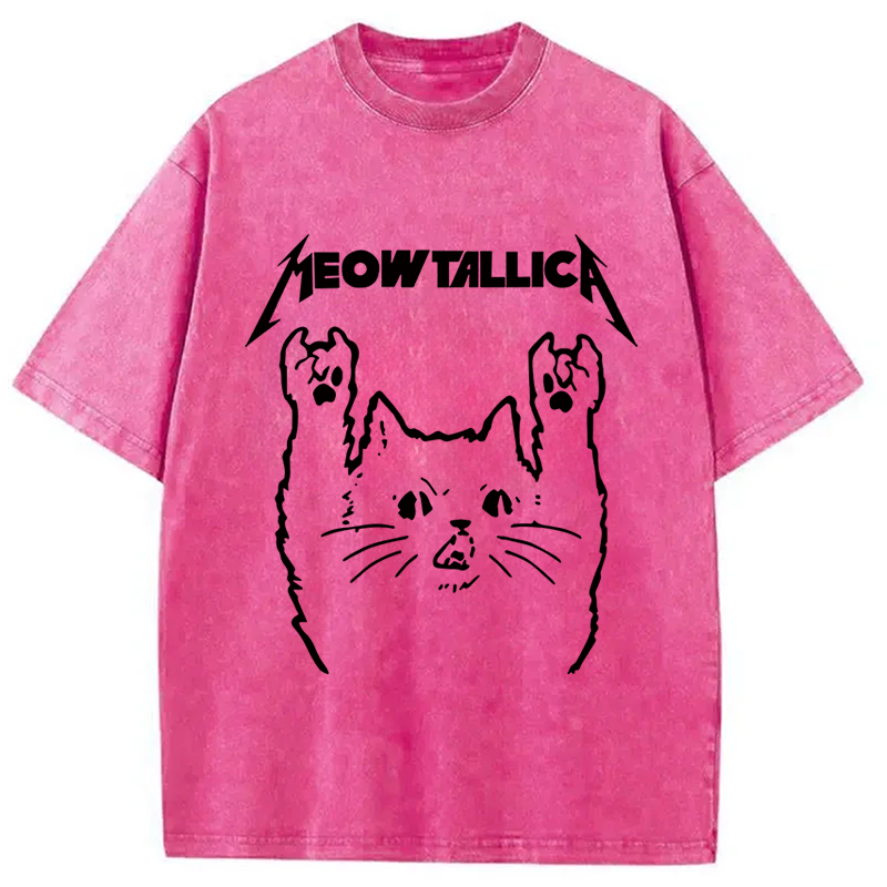 Modecanvas Vintage Album Cat Meowtallica Japan Washed T-Shirt