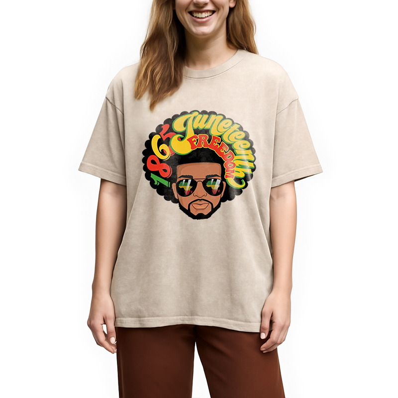 Modecanvas Juneteenth 1865 DTG Printing Washed T-Shirt