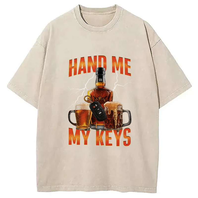Modecanvas Hand Me The Keys Meme Washed T-Shirt