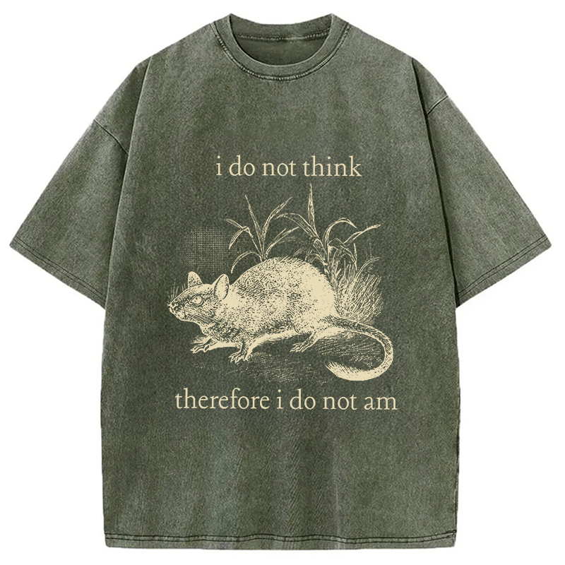 Modecanvas Funny Rat Meme DTG Printing Washed T-Shirt