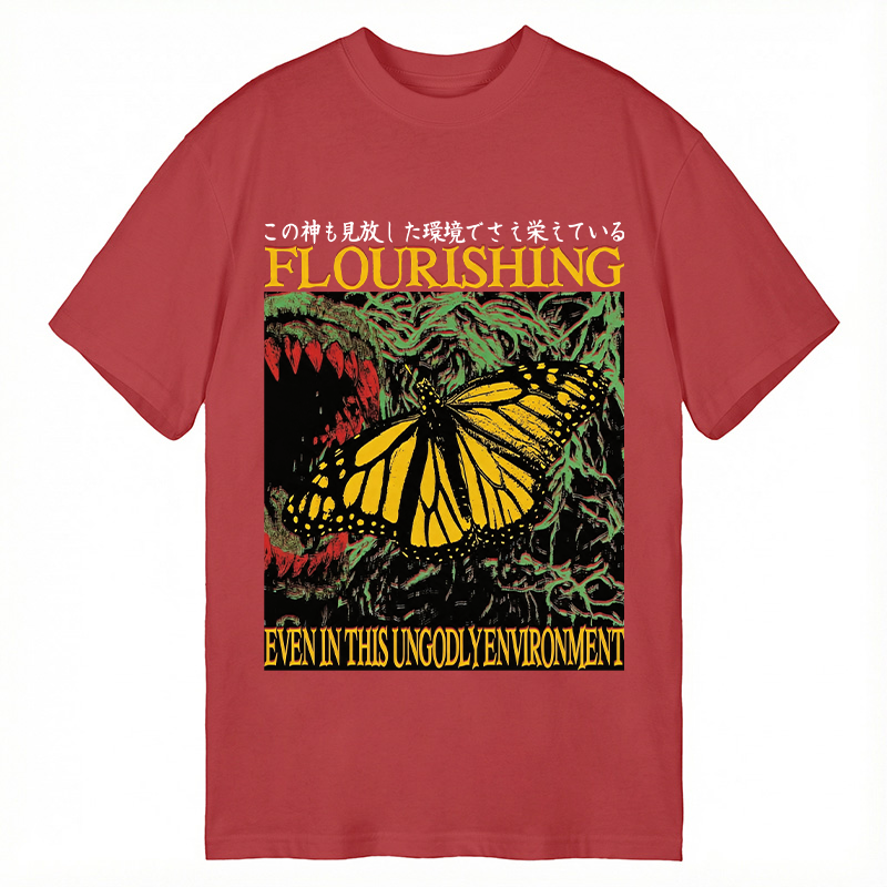 Modecanvas Flourishing Butterfly DTG Printing Classic T-Shirt-modecanvas