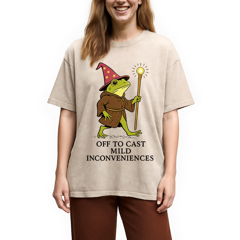 Modecanvas Funny DnD Frog Washed T-Shirt