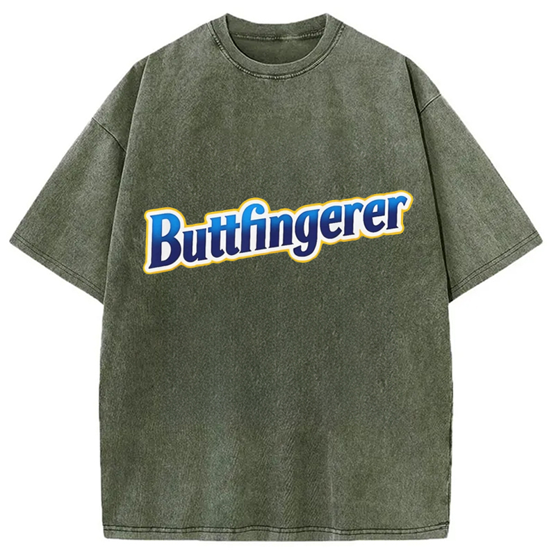 Modecanvas Buttfingerer Meme Funny Washed T-Shirt