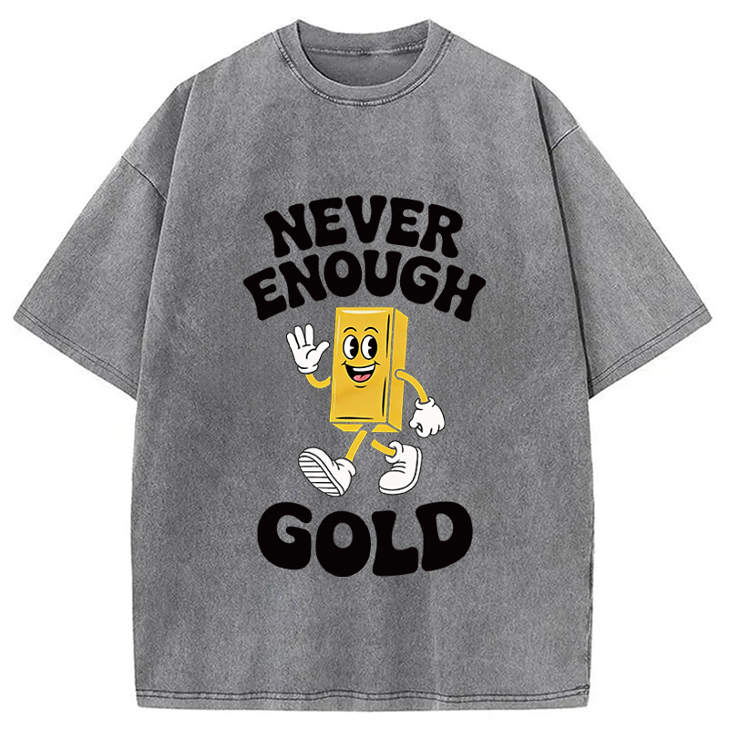 Modecanvas Funny Gold Meme DTG Printing Washed T-Shirt
