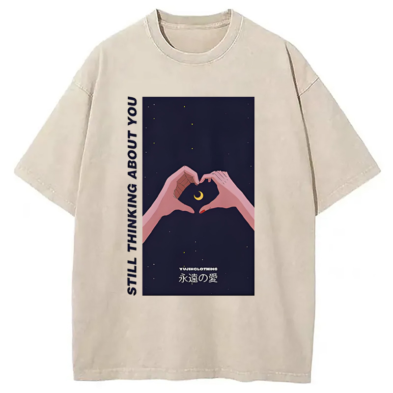Modecanvas Still Thinking About You Washed T-Shirt