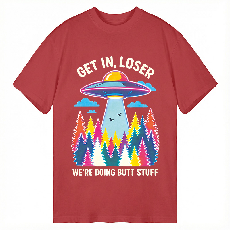 Modecanvas UFO Get In Loser Butt Stuff Forest DTG Printing Classic T-Shirt-modecanvas
