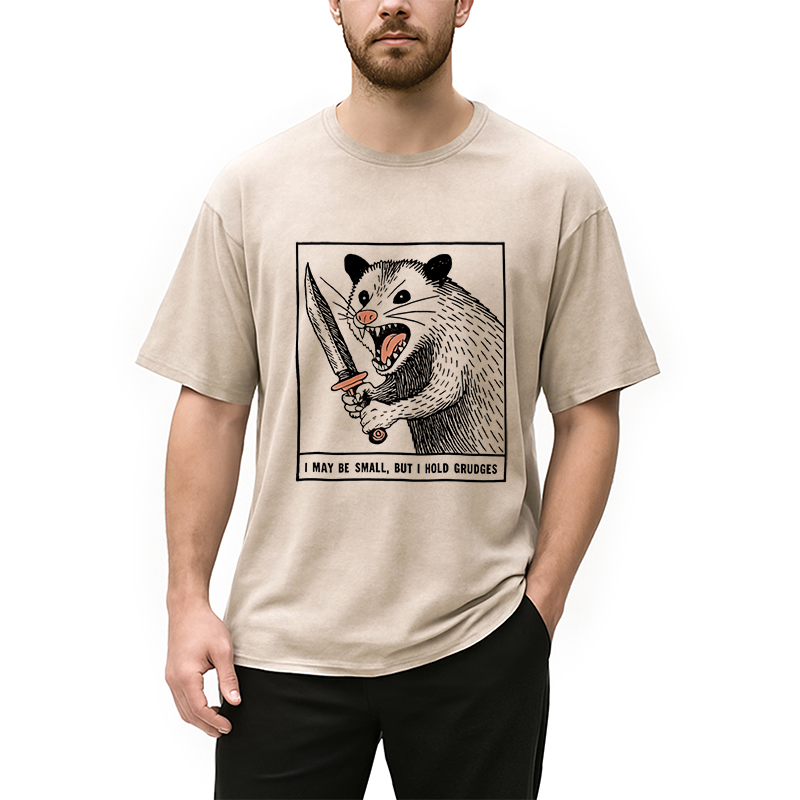 Modecanvas Possum With A Knife Washed T-Shirt