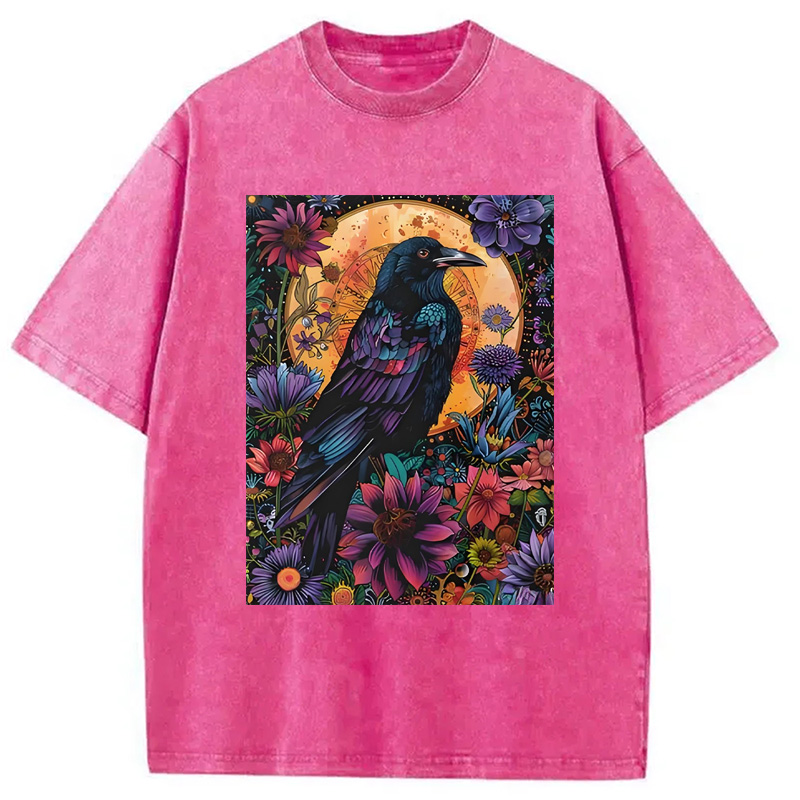 Modecanvas Mandala Crow Washed T-Shirt