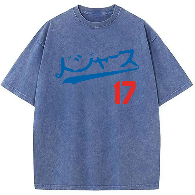 Modecanvas Los Angeles Japanese Baseball Fan Washed T-Shirt